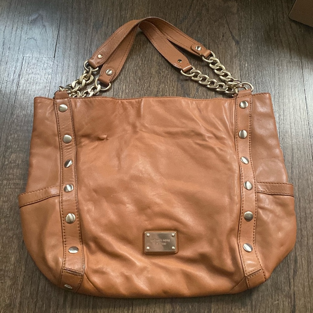 Michael Kors cognac leather shoulder bag